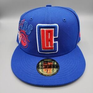 Los Angeles Clippers Men's New Era Back Half Team 59FIFTY Fitted 7 1/2 Hat Blue